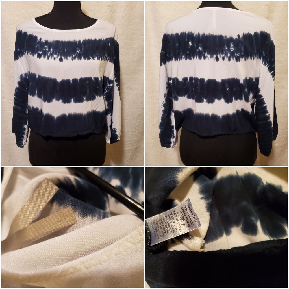 Mona B Blue & White Long Cropped